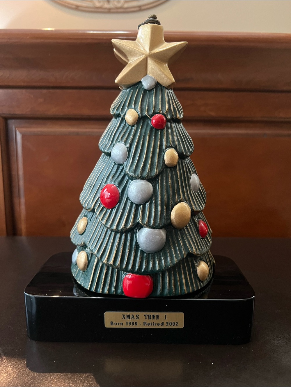 RARE Timmy Woods signed & numbered Christmas Holiday Tree wooden vintage purse
